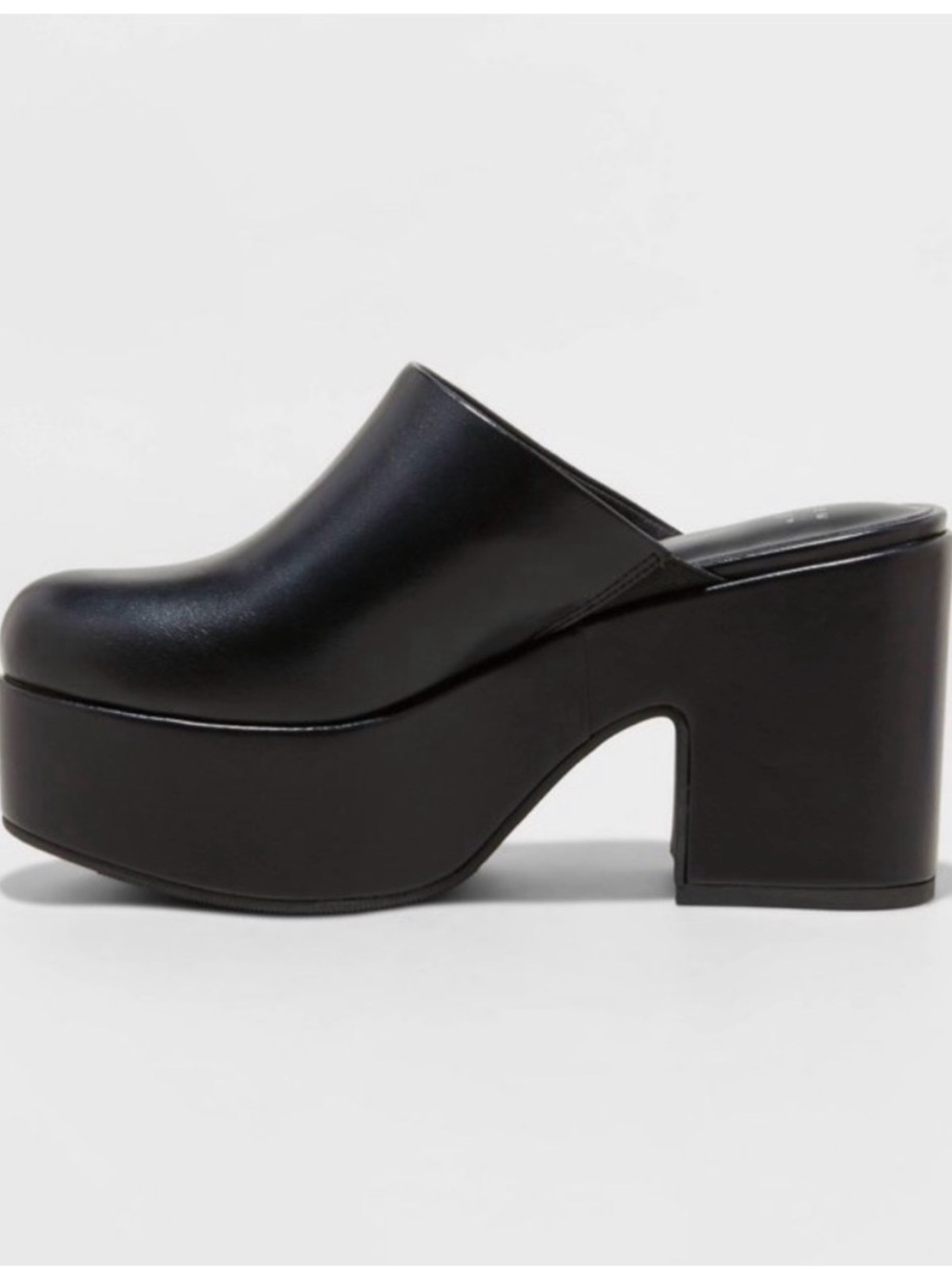 Black Platform Mule Clog 8.5